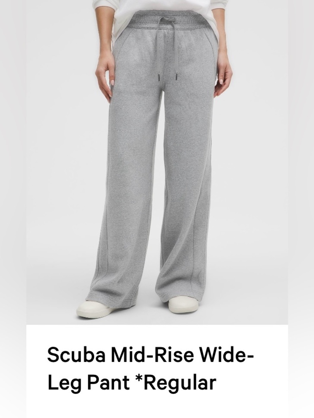 lululemon athletica Scuba Mid-Rise Wide-Leg Pant — Light Gray
